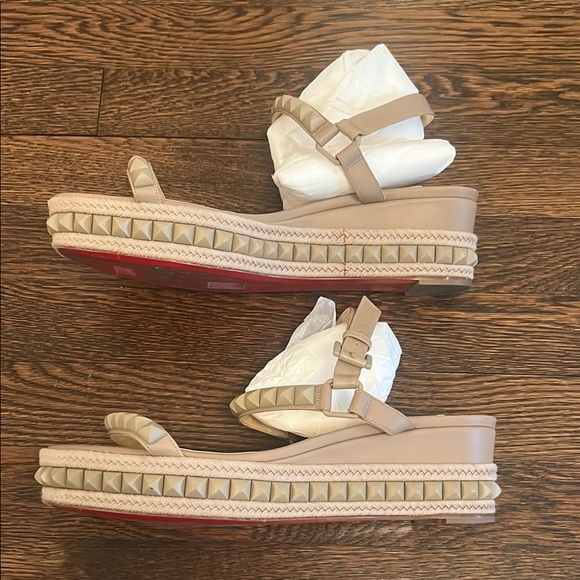 Christian Louboutin Tan Studded Women's Sandals - Picture 5 of 9